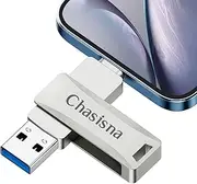 128GB 3 in 1 USB Stick for iPhone Memory Stick with USB, iOS and Type-C Port for Transfer Photos and Videos, Compatible with iPhone i-Pad, PC and Android