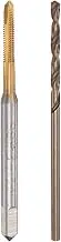uxcell M2 x 0.4 Spiral Point Thread Tap and 1.6mm Drill Bit Set, Metric Titanium Plated Cobalt High Speed Steel Machine Screw Thread Tap Threading Tool