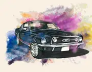 1967 Fastback Mustnag PAinting Mousepad Computer Mouse Pad 7 x 9