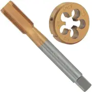 1/2"-28 UNEF Ti-Coated Tap and Die Set, Titanium Coated 1/2 x 28 UNEF HSS Thr...