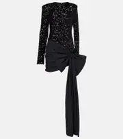 [Rotate] Rotate Bow-detail sequined minidress AU 14 black