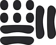 eMagTech 10PCS Drum Dampener Gel Pads Soft Silicone Oval And Long Strip Drum Silencers Pads for Drums Kits Snare Drums Cymbal Percussion Instrument Black