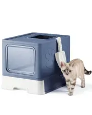 Enclosed Cat Litter Box, Large Litter Box for Big Cats, Covered Kitty Litter ...