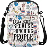 WCGXKO Netball Crossbody Bag Netball Appreciation Gift Netball Player Gift Netball Sports Gift Netball Messenger Bag