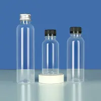 在飛比找Yahoo!奇摩拍賣優惠-現貨新品*200ML一次性塑料瓶子透明帶蓋pet食品級細長加