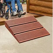 Wood Wheelchair Threshold Ramp, Portable Curb Ramps Shed Ramps, Non-Slip Sidewalk Handicap Ramps Doorway Entry Ramps 3" 4" Rise Height(50x50x10 cm)