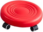 Fonowx Low Rolling Stool Low Roller Seat with Swivel Caster Heavy Duty Movable Foot Rest Roller Seat Short Stool, for Living Room, Red
