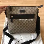 二手正品GUCCI 古馳 經典 雙G SUPREME 老花 郵差包 斜背包 肩背包 男包 473878 公文包