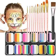 Adult Facial Paint Palette | 12 -Color Professional Facial and Body Paint Kit - Arc Facial Paint for Children and Women for Washable Makeup Set - ,