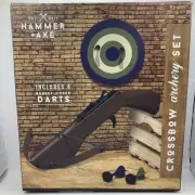 New Crossbow Archery Set Includes Bow, 4 Darts & Target - Hammer + Axe Brand