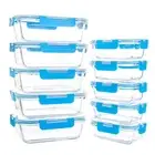 10 Pack Glass Food Storage Containers with Lids, Reusable Meal Prep Container...