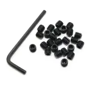 25pcs Internal Hex Allen Head Socket Set Screws 1/4"-20 x 1/4" Black with 1/8...