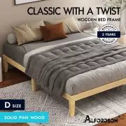 ALFORDSON Bed Frame Wooden Timber Double Size Mattress Base Platform Pramod Oak