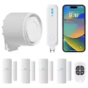 GRSICO Wireless Home Alarm System 7-Piece Kit, WiFi Alarm System for Kids Saf...
