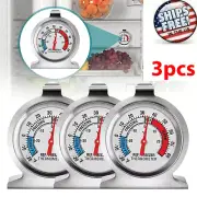 3* Refrigerator Freezer Thermometer Fridge DIAL Type Stainless Steel Hang Stand