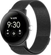 [ZURCAS] Compatible with Google Pixel Watch Band for Men Women, Stainless Steel Magnetic Metal Milanese Loop Mesh Strap Replacement Wristband
