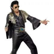 Elvis Presley Adult Black Gold Costume