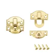 Box Latch, Small Size Golden Decorative Hasp Jewelry cases Catch 2 pcs