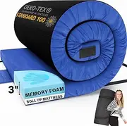Most Comfortable Memory Foam Roll Up Mattress - Waterproof Foldable Floor Mattress - Portable Foam Sleeping Pad with Travel Straps – Camping Mat Pad Bed Roll