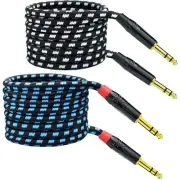 Balanced 1/4 Inch TRS to TRS Male Instrument Patch Cable, 6.6 Feet Stereo Qua...