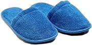 Arus Men's Cotton Slippers Turkish Terry Cloth for Spa and Bath, Royal Blue, Large Wide