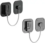 Child Proof Refrigerator Lock - Heavy Duty Fridge & Freezer Safety Latch for Babies & Toddlers, Easy Install Kitchen Cabinet Lock (Black & Grey, 2)