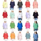 Women Round Neck Necklace Quirky Shirt Ladies Lagenlook Tunic Cotton Italian Top