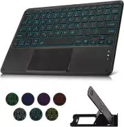 Wireless Backlit Bluetooth Keyboard with Touchpad Ultra Slim 7-Colors Backlit...