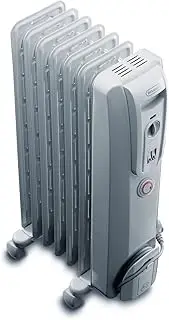 [De'Longhi] Electric Oil Column Heater DL1501T, 7 Fin Home Heater for Medium Rooms, 24-Hour Timer, 1500W, White