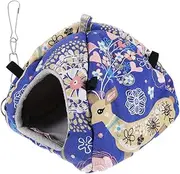 SUPVOX Christmas Elk Pattern Winter Warm Guinea Pig Bed Thickened Washable Hanging Nest for Animals Adorable Hamster Chinchilla Hideout Cozy Hideaway for Pets