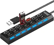 USB Hub | Multiple Port Expander | Multipurpose USB Hub with Independent Button for Remote Work Co-Working Space Home Photography Game Setup Travel