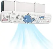 LeoLeozz Air Conditioner Wind Shield | Air Conditioner Deflector | Cartoon Printing, Air Vent Deflector, Deflector, Wind Shield, Retractable Cold Air Baffle for Home (Little Whale Model)