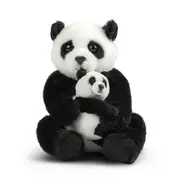 Demdaco Animalcraft Plush 23cm Panda & Baby Black, Whitehill 5004810016