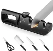 [NEUTYPECHIC] 4 in 1 Knife Sharpener, Knife Sharpener, Six Adjustable Angles, Scissors Grinder, Tungsten Steel Ceramic Emery, Knife Sharpening for Home Cooks, Professional Chefs, Butchers, Restaurants