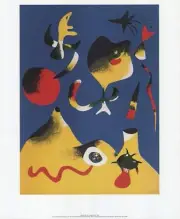 JOAN MIRO Painting (The Air) 22.75" x 19" Offset Lithograph 2010 Surrealism
