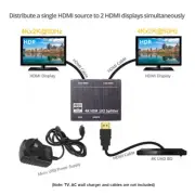 HDMI v2.0 Splitter 1 In 2 Out HDCP 2.2 4K@60Hz UHD 3D Ultra HD For Foxtel 4K AU