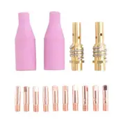 14Pcs MB-15AK Welding Torch Consumables 0.8mm Contact Tips Gas Ceramic8397