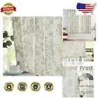 Elegant Floral Linen Blend Curtains - 63 Inch Light-Filtering Drapes (Set of 2)