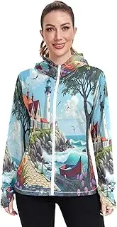 [RPLIFE] Gradient Purple Uv Jacket Sun Protection for Women, Upf 50+ Light Zip up Hoodie Women, Outdoor Hoodie (S-XXL), Gradient Purple 36
