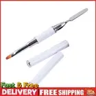 Double-Ended Nail Pen Poly Nail Gel Brush Picker Stainless Steel (White)