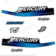 Fits Mercury 15hp SeaPro Decals (Blue) Outboard Motor Engine Stickers 15 sea pro