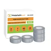 48 Rolls Silver Duct Tape 2" x 60 Yards Utility Grade Multipurpose Tape 7 Mil