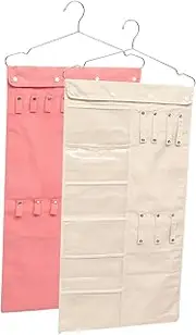 Levemolo 2pcs Hanging Jewelry Organizer Bag Dual Sided Storage Pouch for Home Decor Material Dustproof for Earring Necklace and Bracelet Storage present
