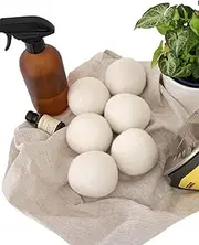 Naturally Sheepskins 6 XL Wool Dryer Balls Organic | 100% Premium New Zealand Wool Chemical Free Natural Fabric Softener| Reusable, Hypoallergenic & Baby Safe | Reduce Clothing Wrinkles & Drying Time