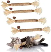 Bluejunior 4Pcs Catnip Toys for Cats, Natural Catnip Chew Sticks Kitten Funny Cat Chew Sticks Toys for Indoor Kitten Teething and Stress Release