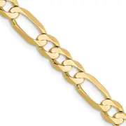 22 Inch 10K 5.5mm Concave Open Figaro Chain