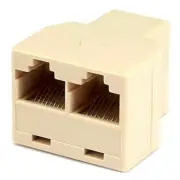 2 Way 6P4C RJ11 Telephone Phone Line Modular Jack Splitter Female T Adapter