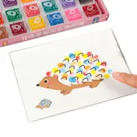 在飛比找momo購物網優惠-【芊芊居家】趣味手指畫 兒童指印畫 12色印台 30張畫卡(