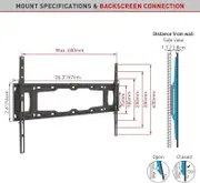 Barkan 32" - 90" Fixed TV Wall Mount - Black