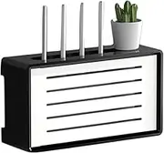 Wooden Wireless WiFi Router Storage Box, White Floating Tv Stand Wall-Mounted Set-Top Box Router Shelf Cable Management Hider Rack Radiator Covers for Home Deco